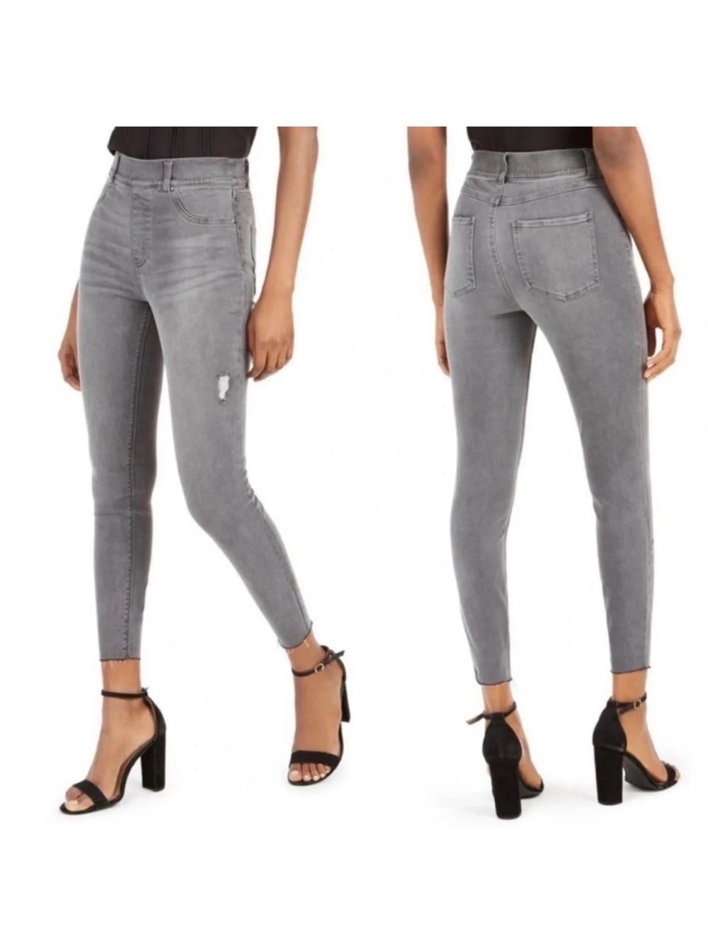 SPANX Women's Grey High-Rise Skinny Jeans